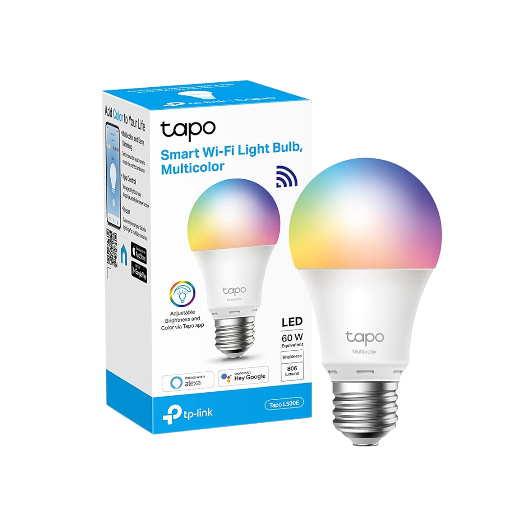 TP-Link Tapo L530E , Bombilla LED inteligente Wi-Fi, multicolor, regulable,  E27, 8.7 W 806 lm, compatible con Alexa y Google Home, 2 Unidad ( Paquete  de 1) : : Iluminación