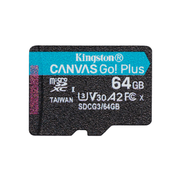 La Tarjeta Micro SD Kingston Canvas Go! Plus es la opción perfecta para aquellos que buscan velocidad y fiabilidad en el almacenamiento, ideal para cámaras, drones, smartphones, y consolas de videojuegos.