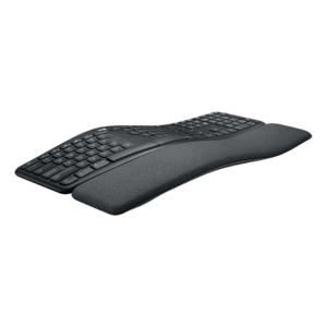 El Logitech ERGO K860 es un teclado ergonómico diseñado para proporcionar una experiencia de escritura más natural y cómoda.