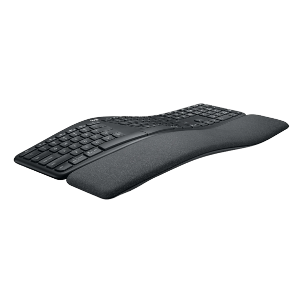 El Logitech ERGO K860 es un teclado ergonómico diseñado para proporcionar una experiencia de escritura más natural y cómoda.