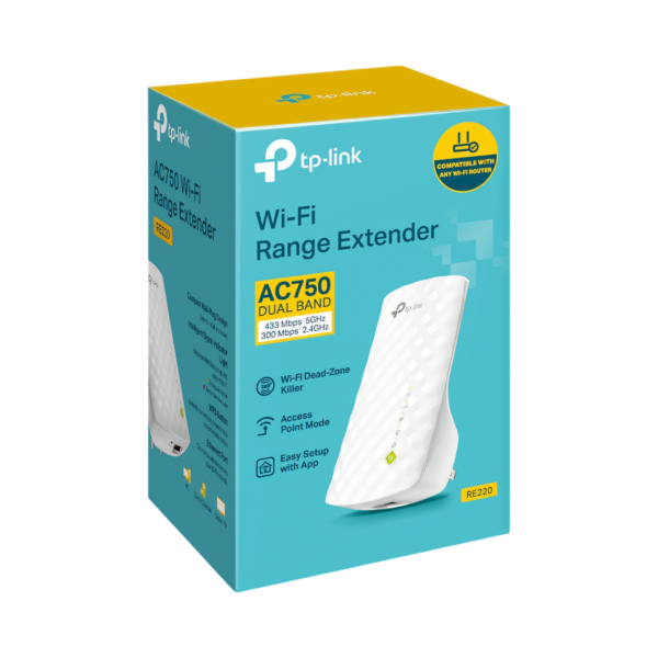 El extensor de rango Wi-Fi AC750 TP-Link RE200 es la solución perfecta para ampliar la cobertura de tu red inalámbrica, proporcionando velocidades duales de hasta 750Mbps para eliminar las zonas muertas y garantizar una conexión estable en cada rincón de tu hogar u oficina.