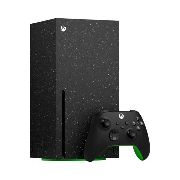 La Xbox Series X Galaxy Black es una edición especial de la potente consola de nueva generación de Microsoft, con un diseño exclusivo en color negro galáctico. Ofrece una experiencia de juego inmersiva con resolución 4K y tiempos de carga ultrarrápidos, siendo perfecta para los jugadores que buscan el máximo rendimiento junto con un estilo impactante.